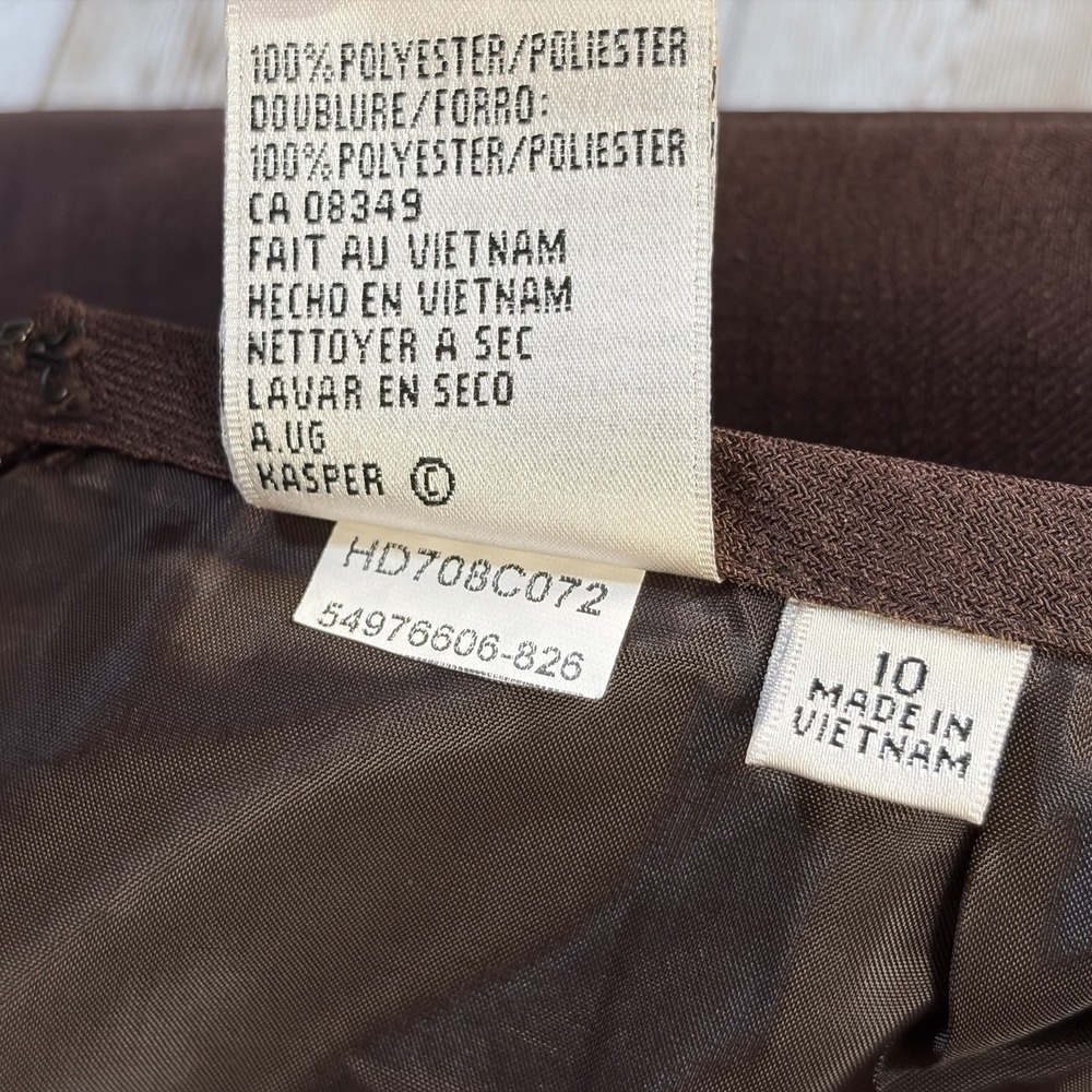 Vtg Le Suit Women 10 Skirt Suit Blazer Coral/Brown 2 Piece Tailored Equestrian - Picture 10 of 14